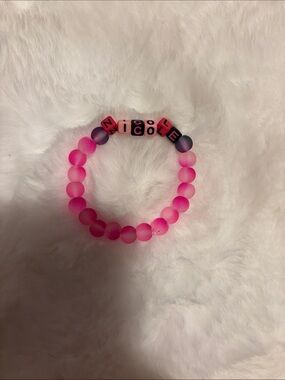 Personalized Bracelet - Pink 'Nicole' Beaded Name Bracelet
